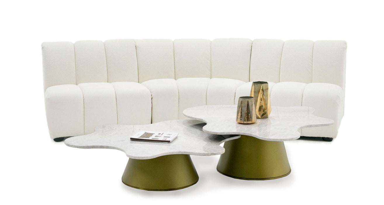 VIG Furniture - Divani Casa Olandi - Modern White Fabric Curved Sectional Sofa - VGEV-VG695-WHT - GreatFurnitureDeal