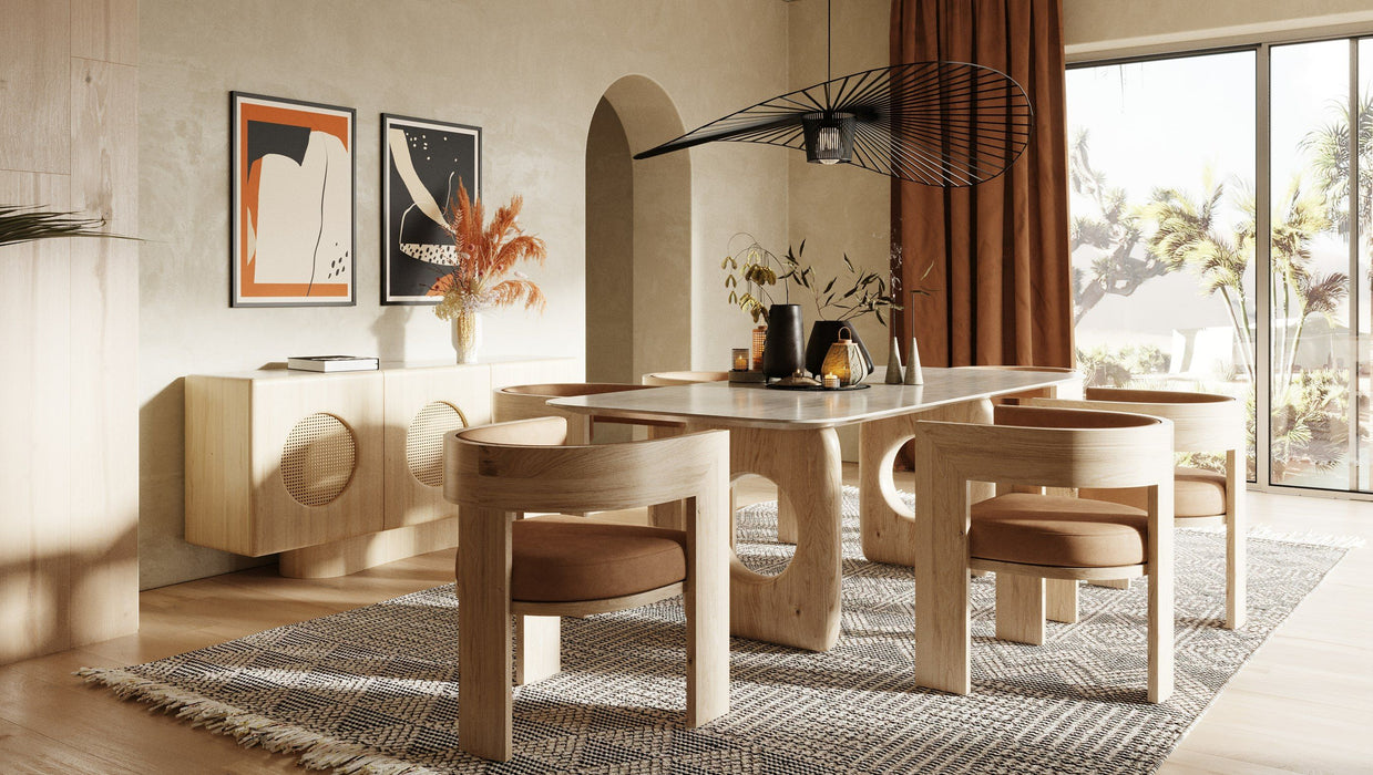 VIG Furniture - Nova Domus Osaka - Modern Faux Marble + Natural Ash Dining Table - VGCS-DT-22116