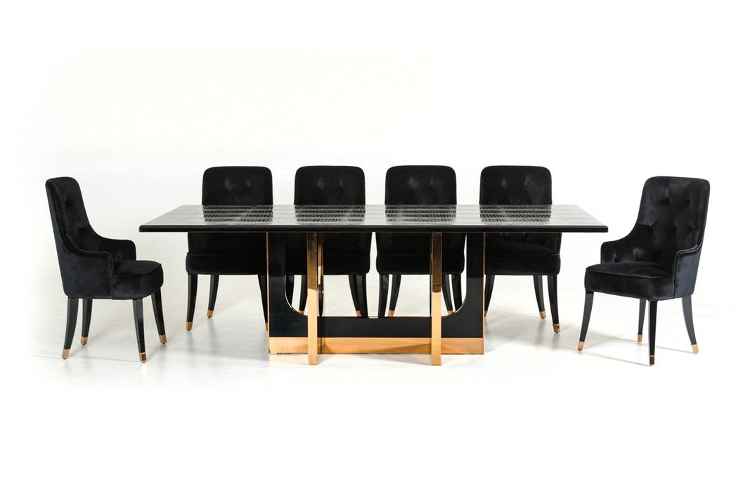 VIG Furniture - A&X Padua Modern Large Black Crocodile & Rosegold Dining Table - VGUNCC835-240 - GreatFurnitureDeal