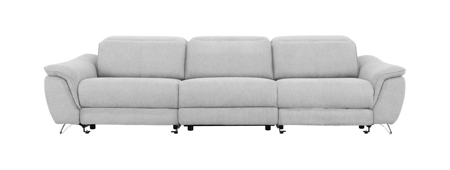 VIG Furniture - Divani Casa Paul Contemporary Grey Fabric Sofa w/ Electric Recliners - VGKNE9156-GRY-4S