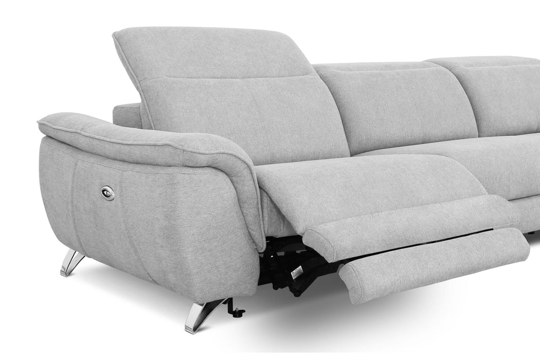 VIG Furniture - Divani Casa Paul Contemporary Grey Fabric Sofa w/ Electric Recliners - VGKNE9156-GRY-4S - GreatFurnitureDeal