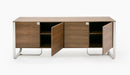 VIG Furniture - Modrest Pauline Modern Walnut and Stainless Steel Sideboard Buffet - VGBB-MI2203T-WAL-B - GreatFurnitureDeal