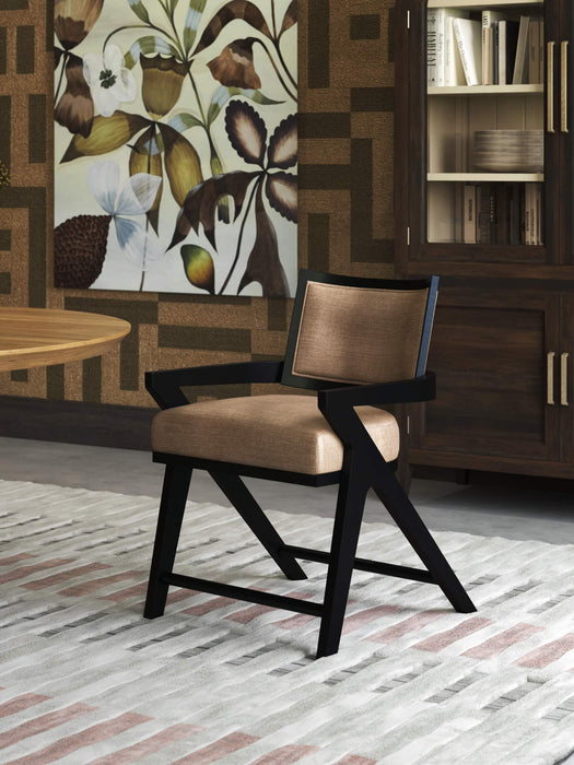 Bramble - Pierre Dining Chair in Batavia Black w/ Upholstered Back w/ Thames French Yellow Performance Fabric -Set of 2- 28986BBASF246---- - GreatFurnitureDeal