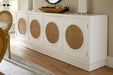 Bramble - Piccadilly 4 Door Credenza w/ Rattan - BR-76542 - GreatFurnitureDeal