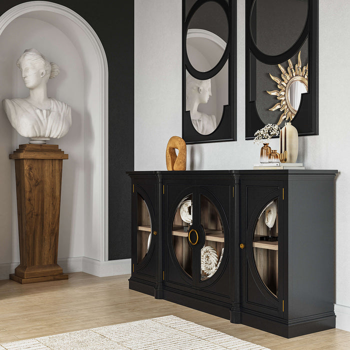 Bramble - Dorchester Pier Mirror in Batavia Black - 76393BBA----- - GreatFurnitureDeal