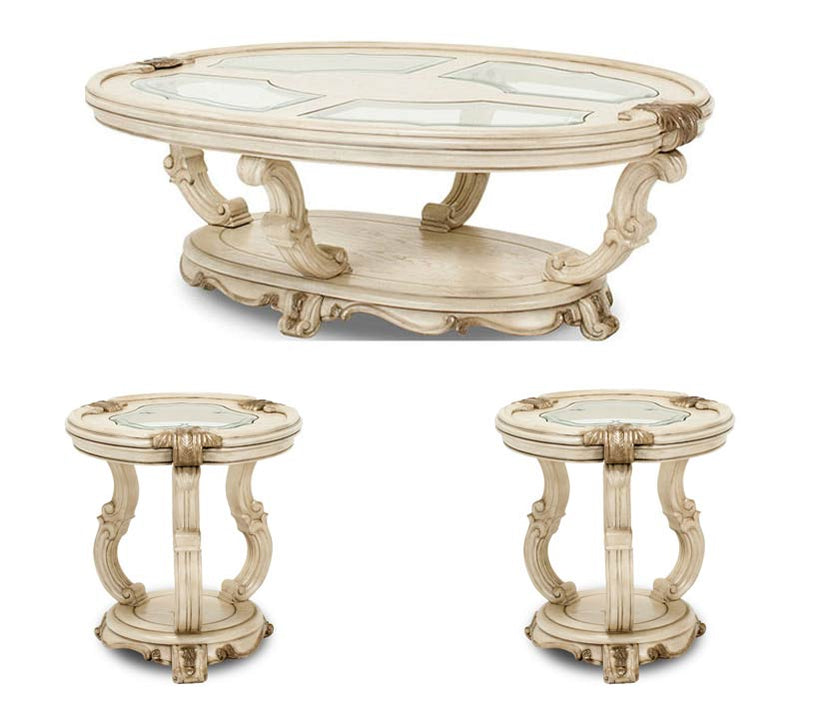 AICO Furniture - Platine de Royale 3 Piece Occasional Table Set - 0920 ...