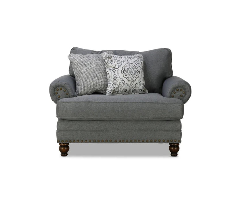 Southern Home Furnishings - Bates Sofa Set in Charcoal - 2820-KP 2822 532 Bates Charcoal - GreatFurnitureDeal