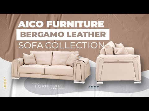 AICO Furniture - Mia Bella"Bergamo"Sofa"St. Steel - MB-BRGMO15-TPE-13 - GreatFurnitureDeal