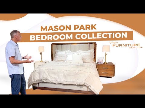AICO Furniture - Mason Park"5 Piece Queen Channel Tufted Bedroom Set "Umber - 9094000QN4-406-5SET - GreatFurnitureDeal
