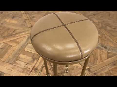 GJ Styles - Evan Barstool in Old Gold and Camel Leather - TR144 - GreatFurnitureDeal