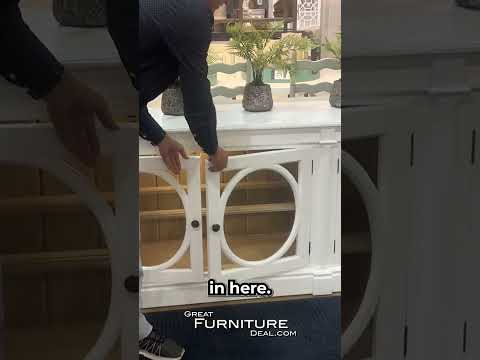 Bramble - Fiona 4 Door Buffet w/ Glass Shelves and LED Lights - BR-68259 - GreatFurnitureDeal