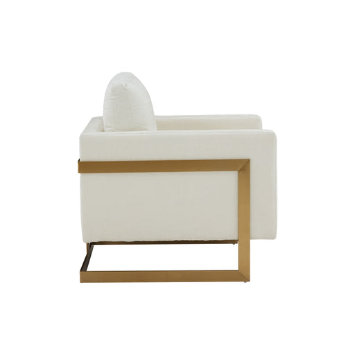 VIG Furniture - Modrest Prince Contemporary Cream Gold Fabric Accent Chair - VGRHRHS-AC-255-WHT-CH - GreatFurnitureDeal