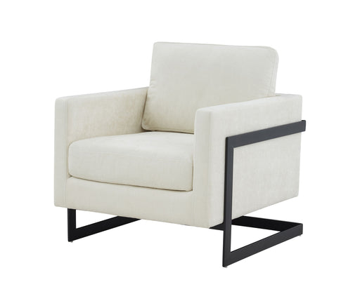 VIG Furniture - Modrest Prince Contemporary Cream Black Fabric Accent Chair - VGRHRHS-AC-257-WHT-CH - GreatFurnitureDeal