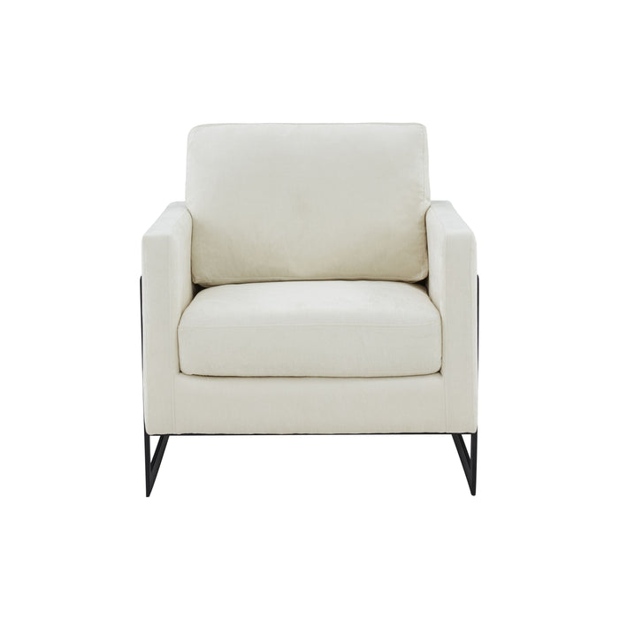 VIG Furniture - Modrest Prince Contemporary Cream Black Fabric Accent Chair - VGRHRHS-AC-257-WHT-CH - GreatFurnitureDeal