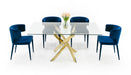 VIG Furniture - Modrest Pyrite Modern Glass and Gold Dining Table - VGEW-2133EE-G - GreatFurnitureDeal