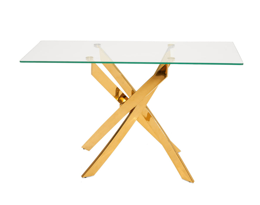 VIG Furniture - Modrest Pyrite Modern Glass and Gold Console Table - VGEW-F7033AD-G - GreatFurnitureDeal