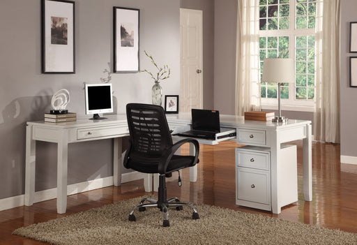 Parker House - Boca 4 Piece L Shape Desk with Lateral File in Cottage White - BOC-4PC-LDESK-FILE - GreatFurnitureDeal