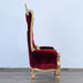 European Furniture - Queen Elizabeth High Back Chair in Burgundy Red - 35095 - GreatFurnitureDeal