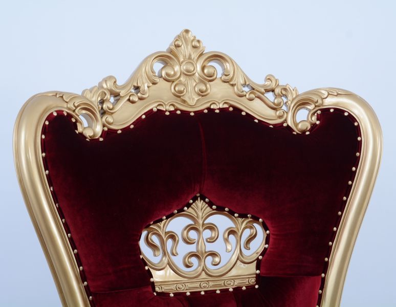 European Furniture - Queen Elizabeth High Back Chair in Burgundy Red - 35095 - GreatFurnitureDeal