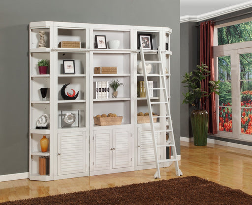 Parker House - Boca 6 Piece Library Wall with Corner Bookcases in Cottage White - BOC-6PC-LIB-RNDWALL - GreatFurnitureDeal
