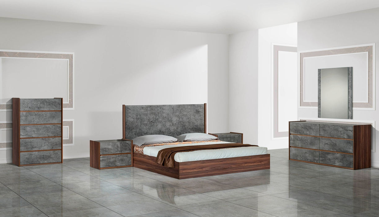 VIG Furniture - Nova Domus Rado Modern Walnut & Stucco Mirror - VGACRADO-MIR