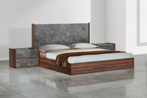 VIG Furniture - Nova Domus Rado Modern Walnut & Volcanic Slate Queen Bed - VGACRADO-WAL-BED-Q - GreatFurnitureDeal