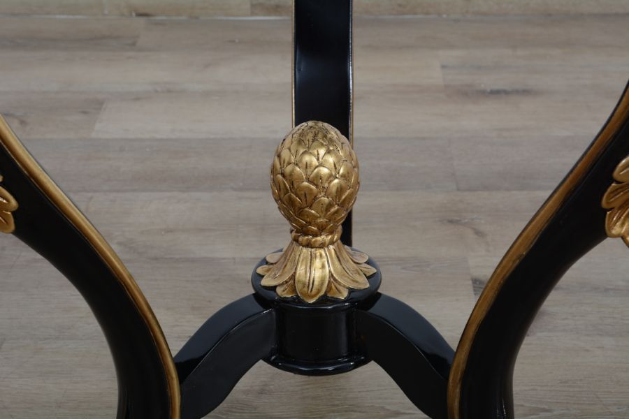 European Furniture - Raffaello Side Table in Black & Antique Dark Gold Leaf - 41024-ET - GreatFurnitureDeal