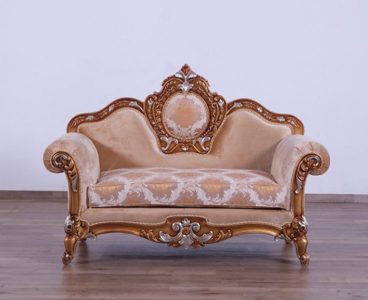 European Furniture - Raffaello Loveseat in Beige Gold - 41026-L - GreatFurnitureDeal