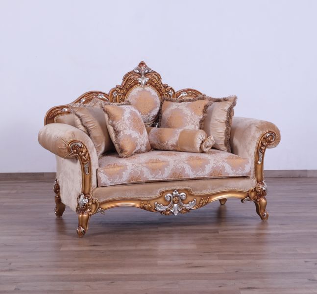 European Furniture - Raffaello Loveseat in Beige Gold - 41026-L - GreatFurnitureDeal