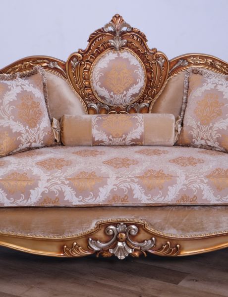 European Furniture - Raffaello Sofa in Beige & Gold - 41026-S - GreatFurnitureDeal