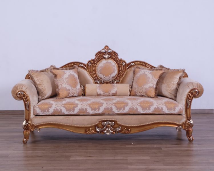 European Furniture - Raffaello Sofa in Beige & Gold - 41026-S - GreatFurnitureDeal