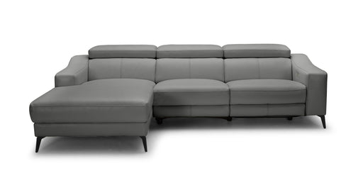 VIG Furniture - Modrest Rampart Modern L-Shape LAF Grey Leather Sectional Sofa with 1 Recliner - VGKM-5325-LAF-GRY-SECT - GreatFurnitureDeal