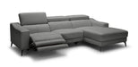 VIG Furniture - Modrest Rampart Modern L-Shape RAF Grey Leather Sectional Sofa with 1 Recliner - VGKM-5325-RAF-GRY-SECT - GreatFurnitureDeal