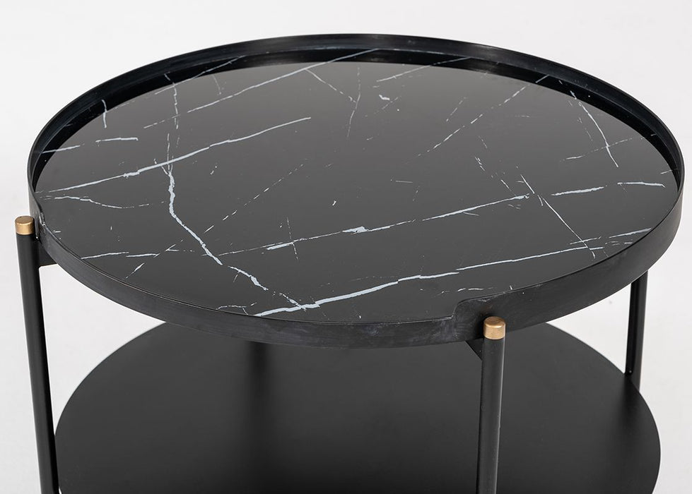 VIG Furniture - Modrest Randal Modern Round Black Metal Coffee Table - VGLBCOMP-CF60-02 - GreatFurnitureDeal