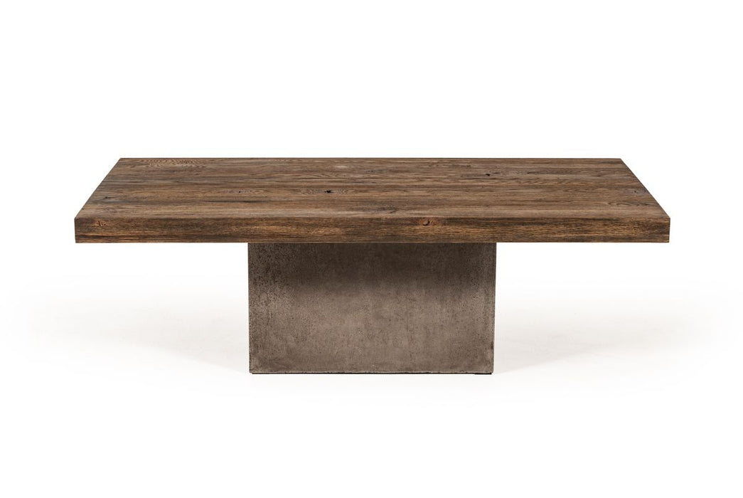 VIG Furniture - Modrest Renzo Modern Oak & Concrete Coffee Table - VGGR649245 - GreatFurnitureDeal