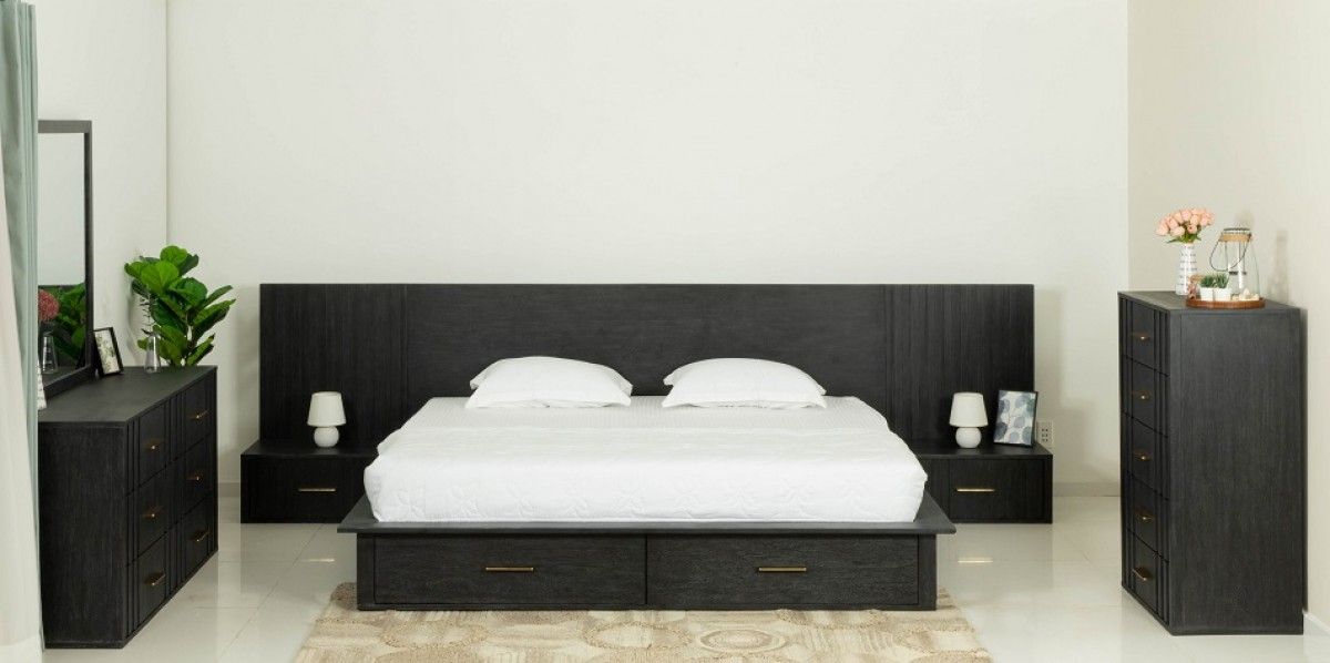 VIG Furniture - Modrest Manchester- Contemporary Dark Grey Queen Bedroom Set - VGWD-HLF2-BED-SET-Q - GreatFurnitureDeal