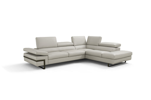 J&M Furniture - Rimini Italian Leather RHF Sectional Sofa in Light Grey (I867) - 17774-RHF - GreatFurnitureDeal