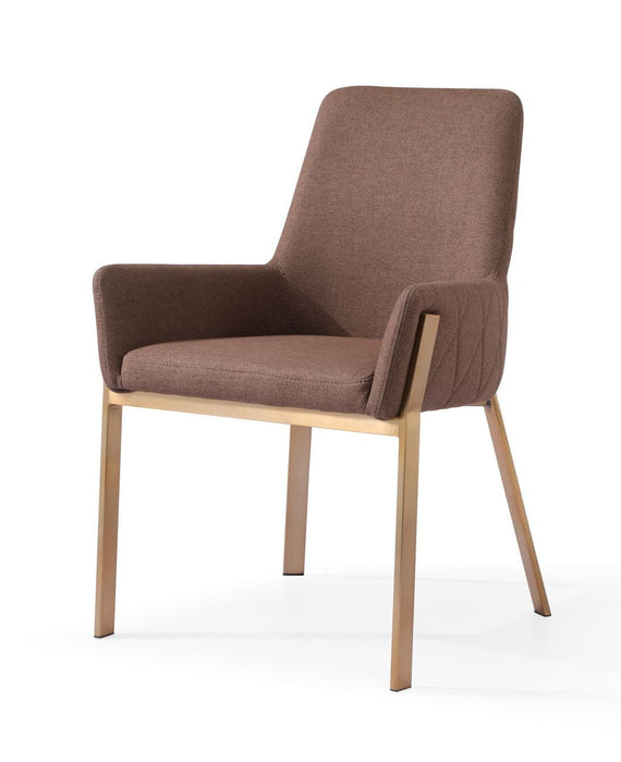 VIG Furniture - Modrest Robin Modern Brown & Brass Dining Chair (Set of 2) - VGVCB8366-BRN-DC - GreatFurnitureDeal