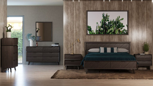 VIG Furniture - Modrest Roger Mid-century Acacia Queen Bed - VGWDROGER-BRN-BED-Q - GreatFurnitureDeal
