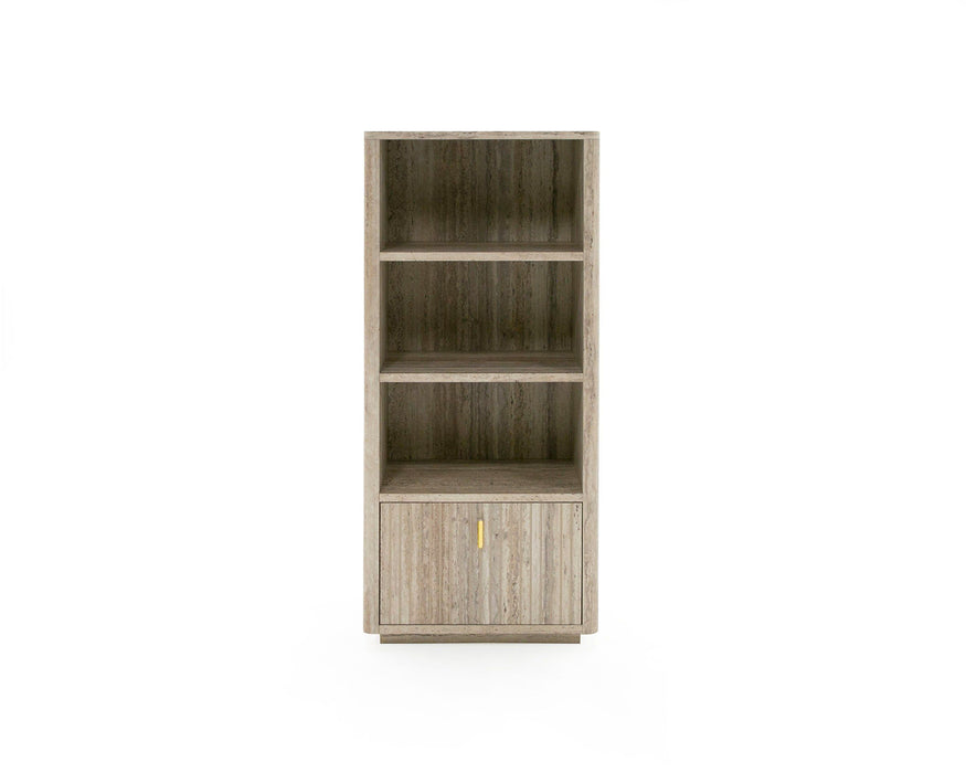 VIG Furniture - Nova Domus Roma - Modern Travertine + Gold Bookcase - VGAN-ROMA-BOOK - GreatFurnitureDeal