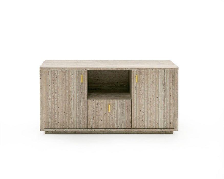 VIG Furniture - Nova Domus Roma - Modern Travertine + Gold File Cabinet - VGAN-ROMA-FILE - GreatFurnitureDeal