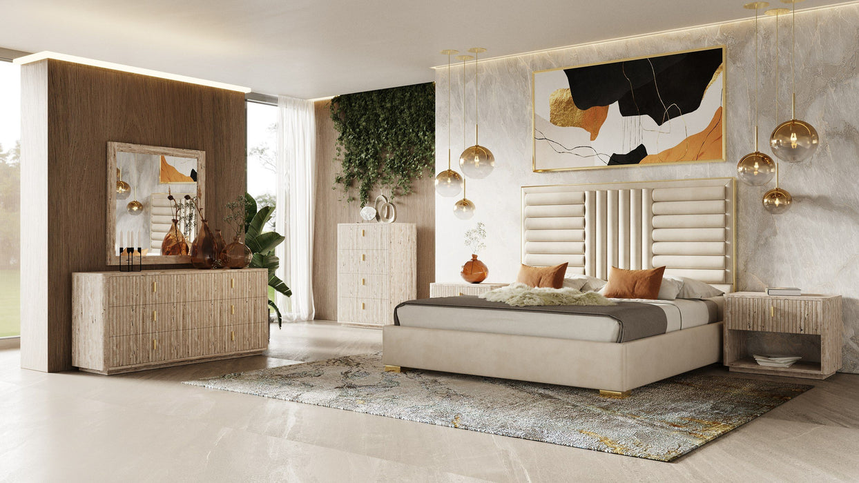 VIG Furniture - Nova Domus Roma - Modern Travertine + Gold Chest - VGAN-ROMA-CHEST
