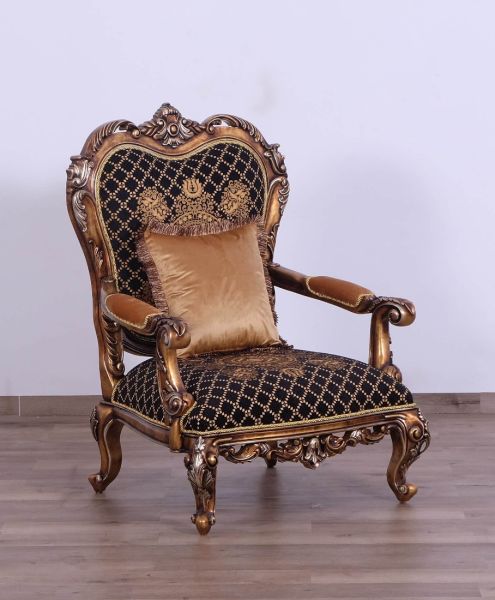 European Furniture - Rosella Luxury Chair in Parisian Bronze - 44697-C - GreatFurnitureDeal