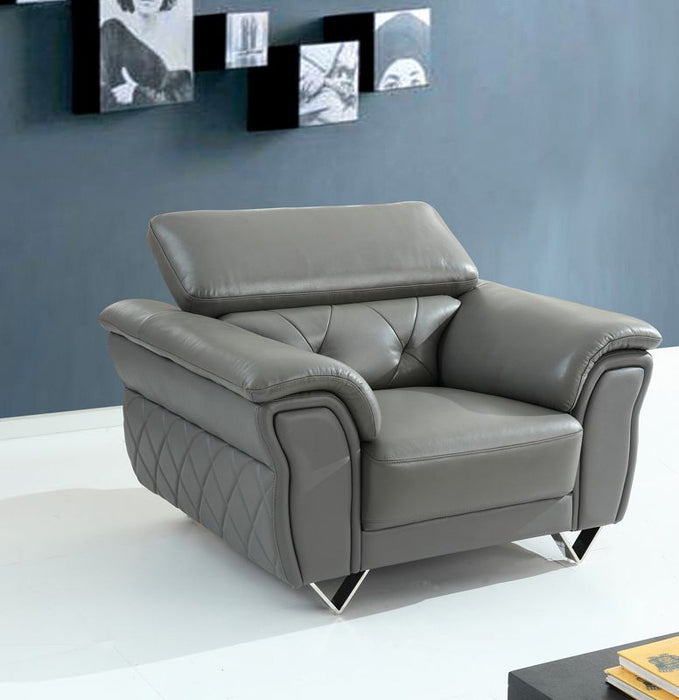 VIG Furniture - Divani Casa Perry Modern Grey Leather Sofa Set - VGBNS-9199-GRY - GreatFurnitureDeal