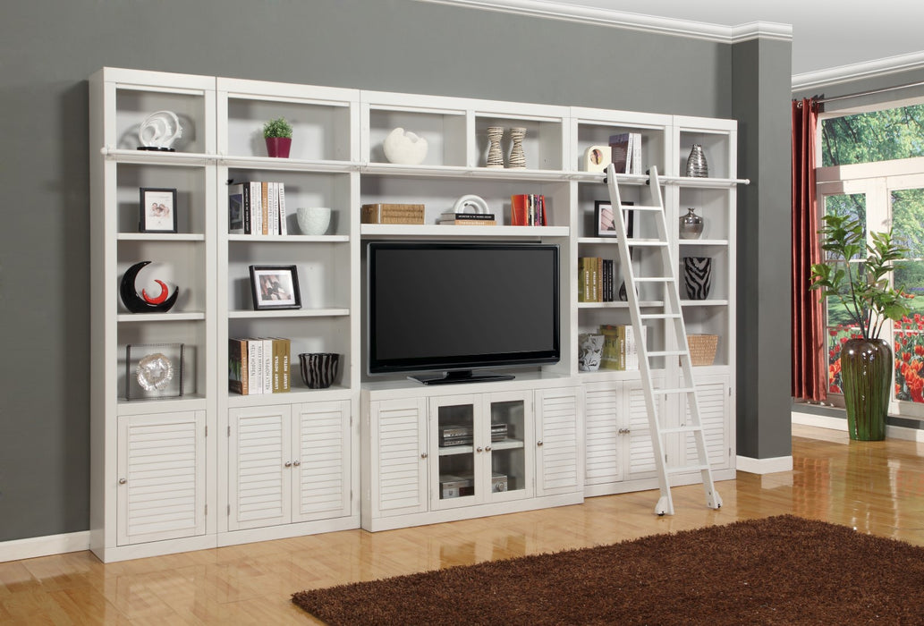 Parker House - Boca 7 Piece Entertainment Wall in Cottage White - BOC-7PC-ENT-STRWALL - GreatFurnitureDeal