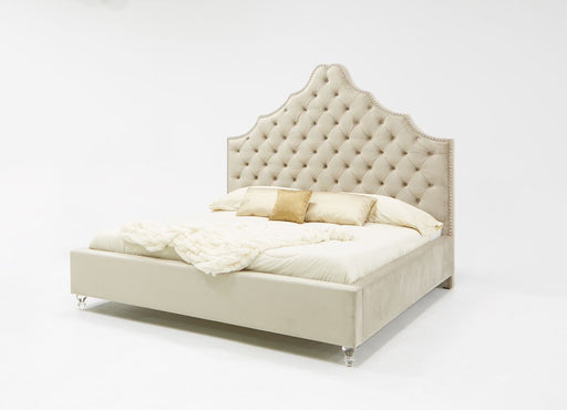 VIG Furniture - Modrest Sandra Transitional Light Grey Fabric Eastern King Bed - VGMABR-81-GRY-EK - GreatFurnitureDeal