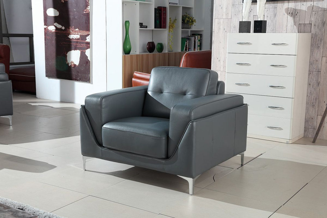 VIG Furniture - Divani Casa Markham Modern Grey Bonded Leather Chair - VGBNSBL-9211-GRY-CH - GreatFurnitureDeal