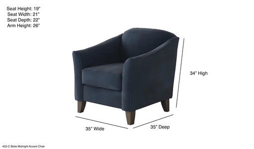 Southern Home Furnishings - Bella Chair in Midnight - 452-C Bella Midnight - GreatFurnitureDeal