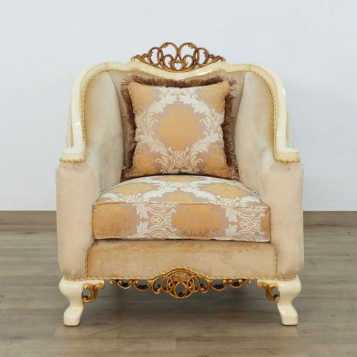 European Furniture - Angelica Chair in Brown & Gold - 45352-C - GreatFurnitureDeal