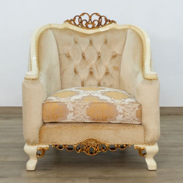 European Furniture - Angelica Chair in Brown & Gold - 45352-C - GreatFurnitureDeal